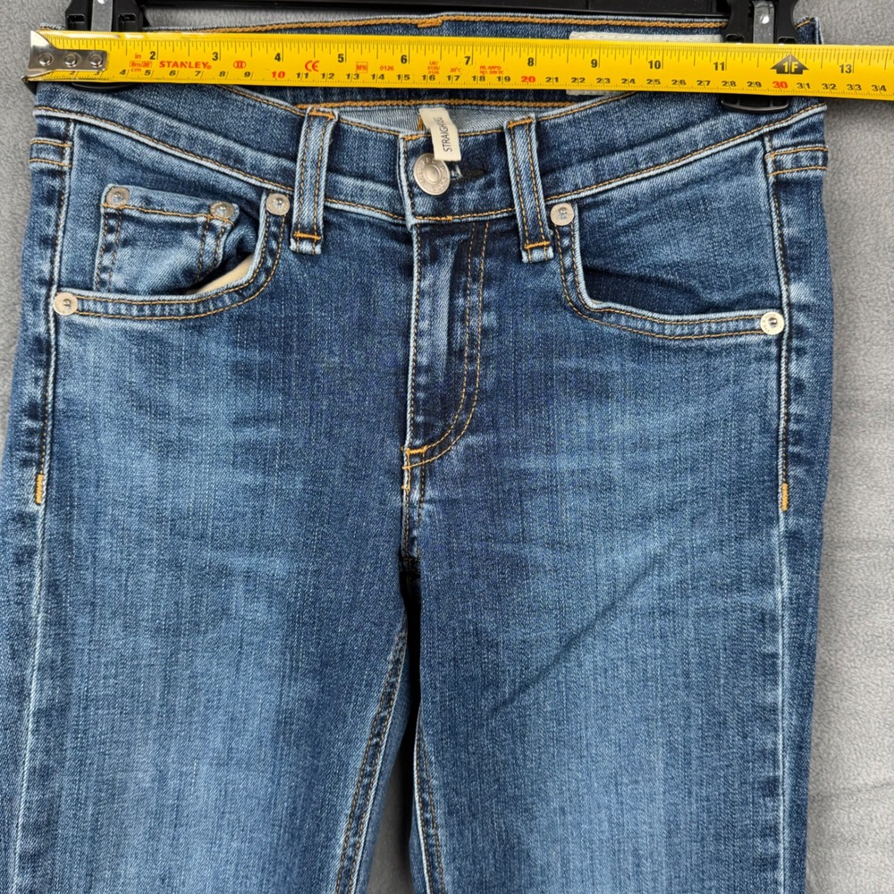 Rag & Bone Straight Leg Jeans Women's Size 23 Dark Wash Distressed Hem - Picture 4 of 9